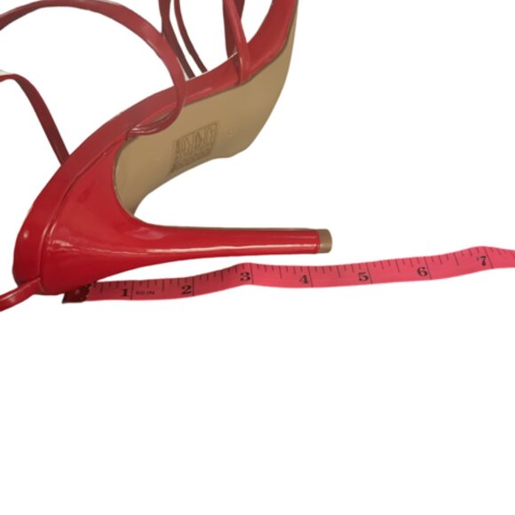 EGO Kakai Red Strappy Pointed Toe Stiletto High Heels Shoes Size 8 - Picture 5 of 6